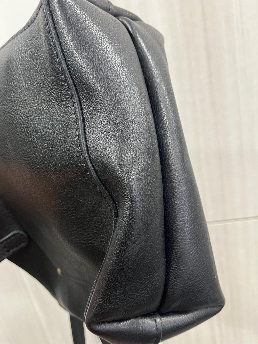 Portland Leather Black Pebbled Leather Mini Tote - Picture 10 of 13